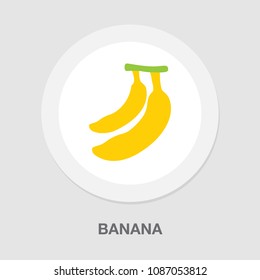 vector banana icon, fruit illustration, healthy diet, fresh tropical banana