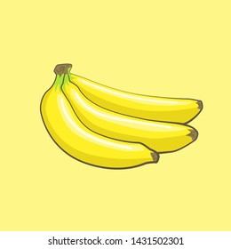 vector banana icon, fruit illustration, healthy diet, fresh tropical banana
