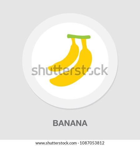 vector banana icon, fruit illustration, healthy diet, fresh tropical banana