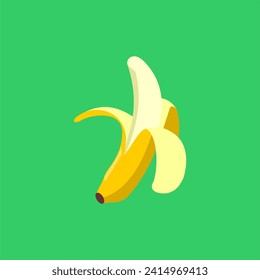 vector banana icon with green background