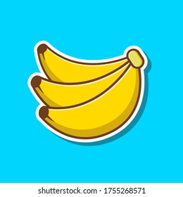 Vektorbanana-Symbol einzeln auf weißem Hintergrund. Einfache, moderne Flachgrafik. Kawaii-Früchte für Kinder 