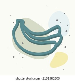 Vektorbananensymbol auf mehrfarbigem Hintergrund. Ebenen gruppiert für einfache Bearbeitungs-Illustration. Für Ihr Design.