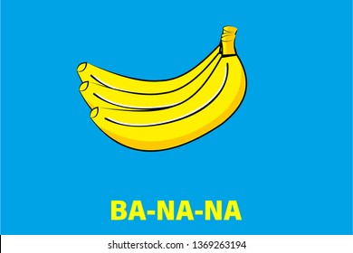 vector banana illustration, healthy diet, fresh tropical banana fruit