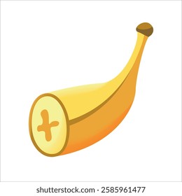 Vector banana isolated on white background. Cartoon style. Ripe banana.