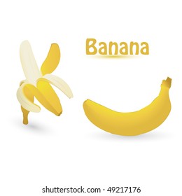 vector banana isolated on an white background