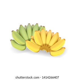 Vector banana on white background.