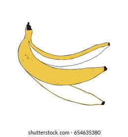 Vector banana peel isolated