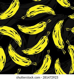 Vector Banana Pop Art Seamless pattern