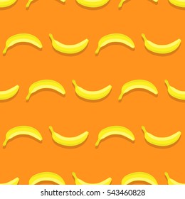 Vector Banana seamless pattern in flat style. Summer tropical fruit for your Projects summary.