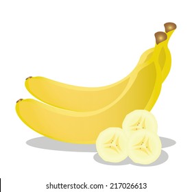 Vector Banana And Banana Slice 