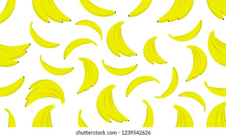 Vector Banana Tropical Fruits Seamless Pattern on white background vector eps 10. Banana Vector icon