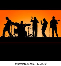 Vector band, great for posters!  Each member is grouped with his instrument and is easy to edit/move.