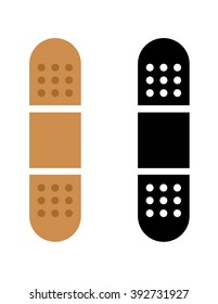 Vector bandage set in colour and black and white