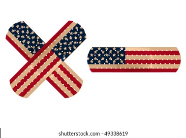 Vector bandage with US flag