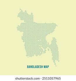 Vector Bangladesh Map Design. Bangladesh map background with dot pattern. Futuristic BD map shape background.