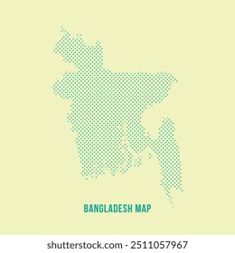 Vector Bangladesh Map Design. Bangladesh map background with dot pattern. Futuristic BD map shape background.