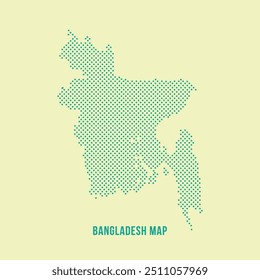 Vetor Bangladesh design de mapa. Plano de fundo do mapa de Bangladesh com padrão de pontos. Plano de fundo de forma de mapa BD futurista.