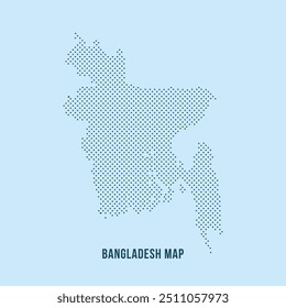 Vetor Bangladesh design de mapa. Plano de fundo do mapa de Bangladesh com padrão de pontos. Plano de fundo de forma de mapa BD futurista.