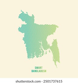 Vector Bangladesh Map Design. Bangladesh map country with futuristic lines.