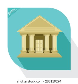 vector bank brown icon vector building business market money office on white background