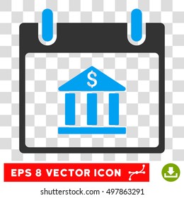 Vector Bank Building Calendar Day EPS vector pictograph. Illustration style is flat iconic bicolor blue and gray symbol on a transparent background.