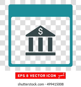 Vector Bank Building Calendar Page EPS vector pictograph. Illustration style is flat iconic bicolor soft blue symbol on a transparent background.