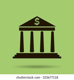 Vector bank building icon