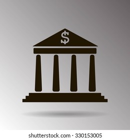 Vector bank building icon