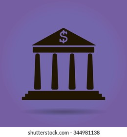 Vector bank building icon