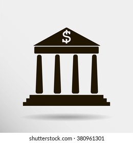 Vector bank building icon
