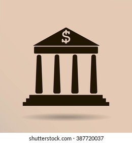 Vector bank building icon