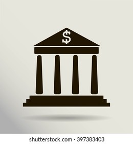 Vector bank building icon
