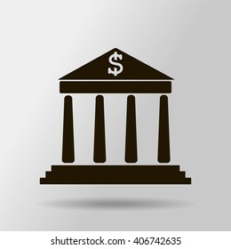 Vector bank building icon