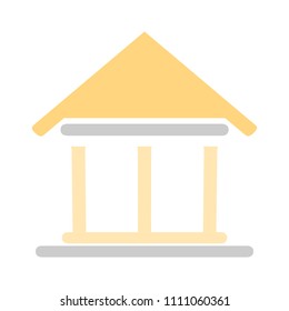 vector Bank building illustration, business finance icon - money savings