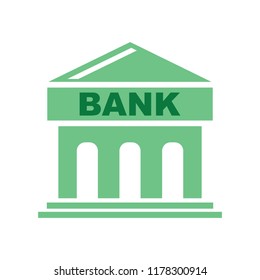 vector Bank building illustration, business finance icon - money savings