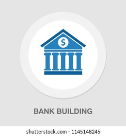 Vector Bank Building Illustration. Government Office Symbol - Banking Icon