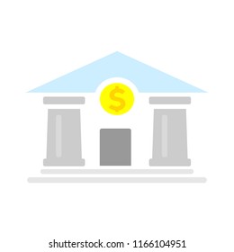 vector bank building illustration. government office symbol - banking icon