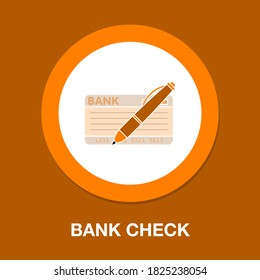 cheque bancario vector con lápiz, icono de pago