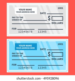 Vector Bank Checks Set Blank Cheques Stock Vector (Royalty Free ...