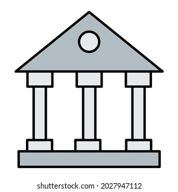 Vector Bank Filled Outline Icon Design
