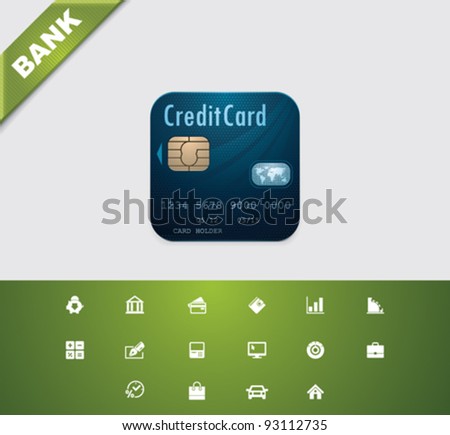 Vector bank and finances icon set