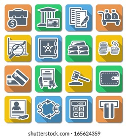 Vector Bank Flat Icons