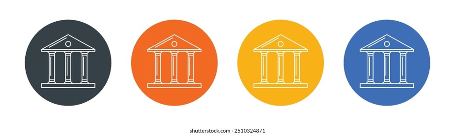 Vector Bank Icon In Multiple Color