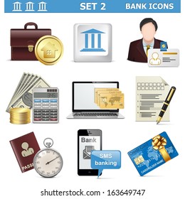 Vector Bank Icons Set 2