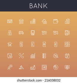 Vector Bank Line Icons