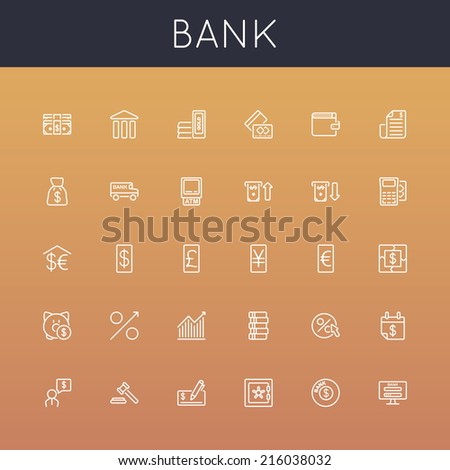 Vector Bank Line Icons