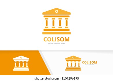 Vector bank logo combination. Column symbol or icon. Unique judge logotype design template.