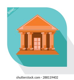 vector bank orange icon vector building business market money office on white background