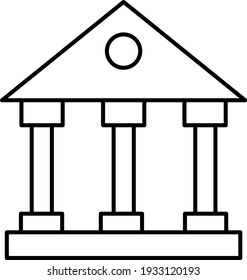 Vector Bank Outline Icon Design
