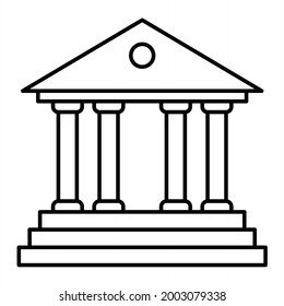 Vector Bank Outline Icon Design
